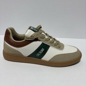 Guess Men’s Burhan Sneakers White/Tan, Size 10 M